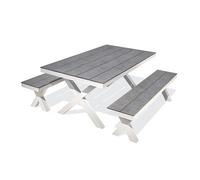 Table de jardin en aluminium et plateau hpl