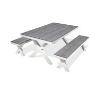 Table de jardin en aluminium et plateau HPL - Blanc - ANNECY
