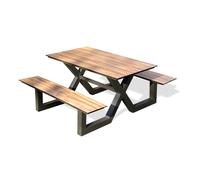 Table de jardin en aluminium et plateau hpl - gris anthracite