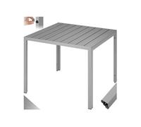 Table de jardin en aluminium surface de la table en aspect bois argent