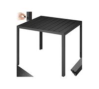 Table de jardin en Aluminium Surface de la table en aspect bois noir