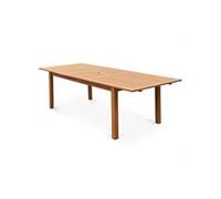 Table de jardin en bois 180-240cm - Almeria - Grande table rectangulaire avec rallonge eucalyptus . Intérieur / Extérieur