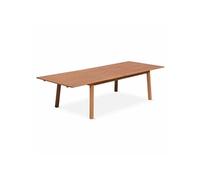 Table de jardin en bois 200-250-300cm - Almeria - Grande table rectangulaire avec allonge eucalyptus . Intérieur / Extérieur