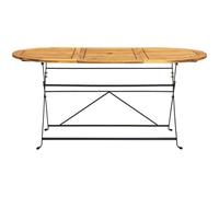 Table de jardin en bois d'acacia massif - vidaXL - 160x85x74 cm - Pliable - Ovale