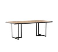 Table de Jardin en Bois "Khung" 200cm Naturel & Noir