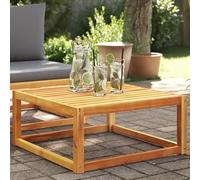 Table de jardin en bois massif d'acacia, 65 x 65 x 29 cm, durable et résistante aux intempéries, pour jardin, terrasse ou balcon, traitée à l'huile pour une protection naturelle et un aspect élégant