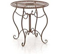 Table De Jardin Avec Plateau Rond En Métal Marron Antique Marron