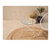 Table de jardin en fils de résine tressés - Blanc - ALIOS III de MYLIA