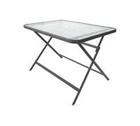 Home Deco Factory Table Formentera - Verre trempé pliable - Gris 110 x 70 cm