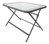 Home Deco Factory Table Formentera - Verre trempé pliable - Gris 110 x 70 cm