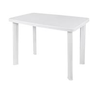 Table de jardin en plastique Spetebo 100 x 72 cm - Blanc - Rectangulaire, Classique, Résistante aux intempéries, Parasol inclus