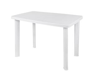 Table de jardin en plastique Spetebo 100 x 72 cm - Blanc - Rectangulaire, Classique, Résistante aux intempéries, Parasol inclus