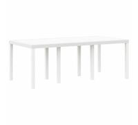 Table de jardin en polyrotin blanc 200 x 100 x 73 cm - Table d'extérieur moderne pour jardin et terrasse - Cadre en acier solide - Table de patio rectangulaire pour grandes sociétés