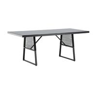 Table de Jardin en Verre "Dallas" 193cm Noir