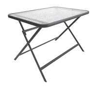 Home Deco Factory Table Formentera - Verre trempé pliable - Gris 110 x 70 cm
