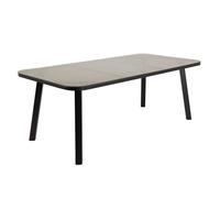 Table de Jardin en Verre "Paola" 200cm Noir & Marron