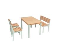 Table de jardin enfant bois d'acacia + 4 assises CAROLINE