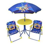 Salon de jardin FUN HOUSE PAT'PATROUILLE - 1 table 46 x Ø46 cm, 2 chaises 53 x L.38,5 x P.37,5 cm et 1 parasol H.125 x Ø100 cm