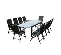 Ravenne 10. Salon De Jardin En Aluminium 10 Places Gris Gris