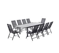 Ravenne 10. Salon De Jardin En Aluminium 10 Places Gris Gris