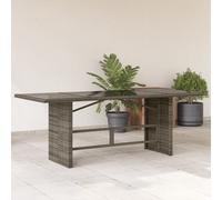Vidaxl Table De Jardin Et Dessus En Bois D'acacia Gris Résine Tressée