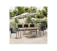 Table de Jardin avec Plateau Meuble Terrasse Extérieur Résine Tressée vidaXL