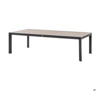 Table de jardin ""Évasion"" effet bois honey & graphite 12 places lates en aluminium - Hespéride
