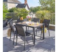 Table De Jardin Rectangulaire Alu Evasion 4 Places Effet Bois - Hespéride Multicolore