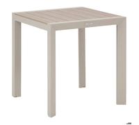 Hespéride Table de jardin Carrée Alu Evasion 2 places Effet bois Lin et Argile Multicolore