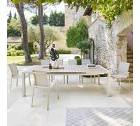 Hespéride – Table de jardin Évasion extensible rectangulaire en aluminium traité lin/argile