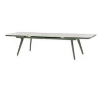 Table de jardin extensible 10-12 personnes Pulpy coloris vert Hespéride L.239/299 x l.100 x H.76,5 cm