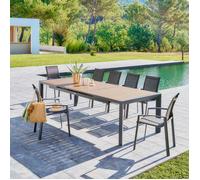 Hespéride Table de jardin extensible Evasion 8-10 personnes miel et graphite L.140/202×100×75 cm