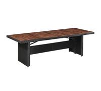 Table de Jardin Extensible 240x90x74 cm en Résine Tressée et Bois d'Acacia - Salon de Jardin Résistant aux Intempéries pour Terrasse Extérieur Facile Nettoyer Assembler - Design Élégant et Durable