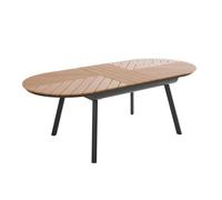 Table de jardin extensible 8 à 10 places effet bois en alu et polywood - Oviala