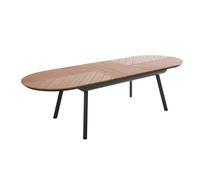 Table de jardin extensible 8 à 12 places effet bois en alu et polywood - Oviala