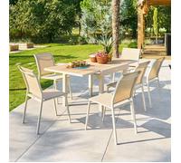 Table de jardin extensible 8 places PIAZZA aluminium époxy argile - Hespéride