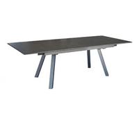 PROLOISIRS Table de jardin extensible Agra en aluminium/HPL - 150/200/250 x 90 cm - épaisseur lames 5 mm - graphite Graphite G