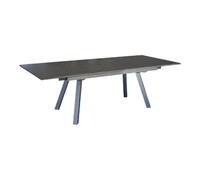 Table de jardin extensible Agra en aluminium/HPL - 150/200/250 x 90 cm - épaisseur lames 5 mm - graphite