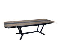 Table de jardin extensible aluminium plateau HPL - Galleo - L.150/200/250 x l.90 cm - 6/10 personnes