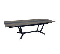 Table de jardin extensible aluminium plateau HPL - Galleo - L.150/200/250 x l.90 cm - 6/10 personnes