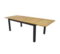Table de jardin extensible aluminium - Plateau Teck - L.180/260 cm - Madagascar - 10 personnes