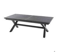 Table de jardin extensible ""Axiome"" ardoise granitée 10 places en aluminium traité époxy