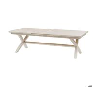 Table de jardin extensible ""Axiome"" effet bois lin & argile 12 places en aluminium - Hespéride