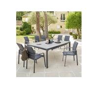 Table de jardin extensible carrée Evasion seigle et graphite Hespéride