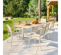 Hespéride Table de jardin Piazza – 8 places extensible – Argile