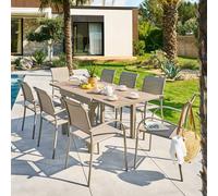 Hespéride Table de jardin Piazza extensible 8 places aluminium époxy café