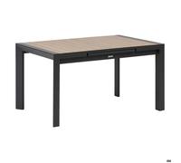 HESPERIDE - Table de Jardin Extensible Evasion Gris Graphite - 8 Places - Aluminium Antirouille Aluminium Effet Bois - Meuble d'Extérieur Rallonge