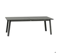 Table de jardin extensible ""Pavane"" graphite 12 places en aluminium traité époxy - Hespéride