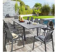 Table extensible alu 12p graphite Pavane Hespéride - Noir graphite Graphite