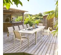 Table de jardin extensible PIAZZA Argile 12 places - Aluminium traité époxy Hespéride